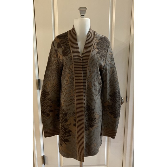 Peruvian Connection Sweaters - Peruvian Connection Long Line Cardigan Sweater Duster Size Large Pima Cotton